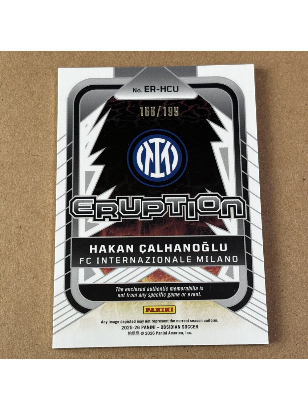 2025-26 Panini Obsidian Hakan Calhanoglu #ER-HCU Eruption #/199 - Picture 2 of 3